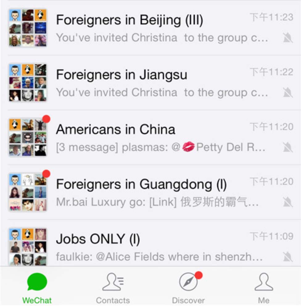 Tracking Groups in WeChat